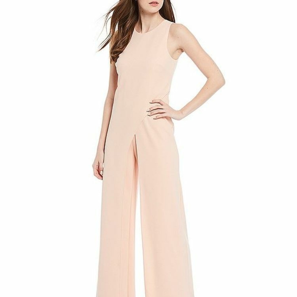 adrianna papell blush jumpsuit